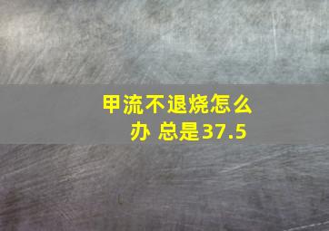 甲流不退烧怎么办 总是37.5